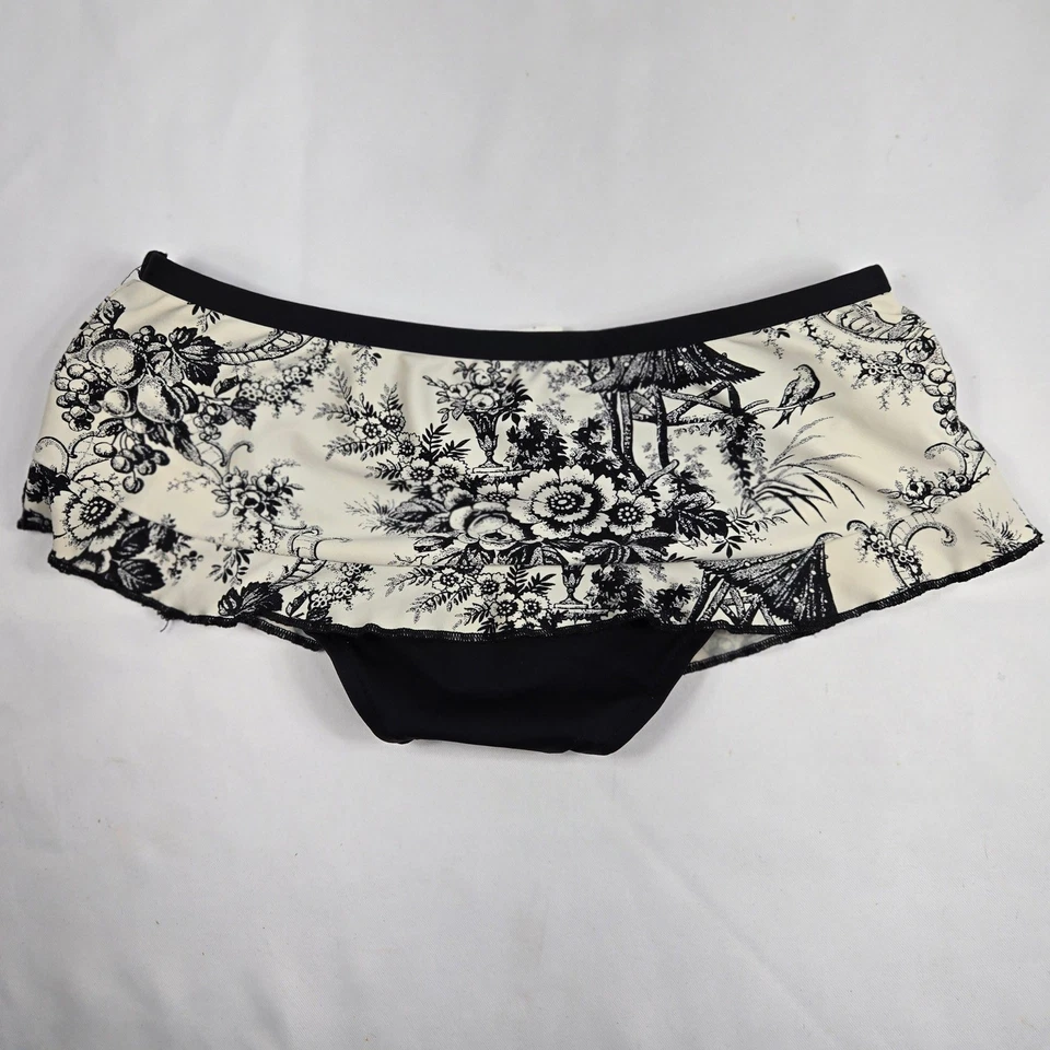 Mossimo Black Floral Swim Skirt Bottom Toile Print Swimsuit Cover Up S - Image 2 of 4