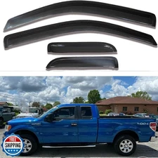 Side Window Visors rain Guards Vent Deflectors Compatible with Ford F-150 Sup