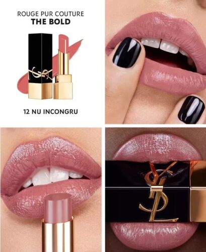 YSL THE BOLD Rouge Pur Couture Yves Saint Laurent High pigment MINI Lipstick #12 - Picture 3 of 7