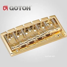 NEW Gotoh 404BO-6 6-String Bass Bridge MULTI TONAL Brass Saddles - GOLD