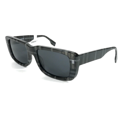 Burberry Sunglasses B4376-U 3804/87 Dark Gray Plaid Asian Burberry Sunglasses B4376-U 3804/87 Dark Gray Plaid Asian
