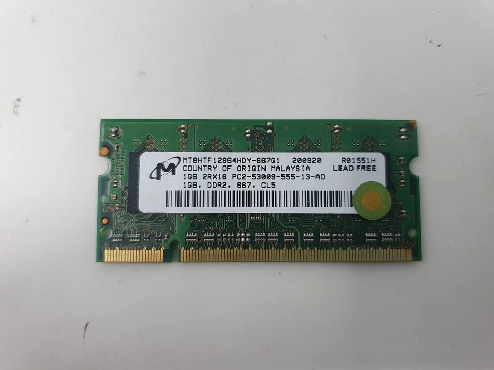 HP Compaq 6720S RAM Memory 1GB DDR2 PC2-5300s Crucial CT12864AC667.8FG - Image 4 of 4