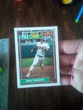 Rare Vintage Mint Condition Jose Canseco Topps 1992 #401 All Star Baseball Card