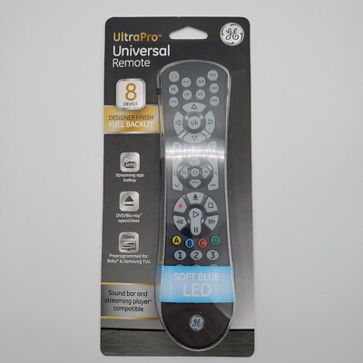 GE UltraPro Universal Remote Full Backlit 8-Device TV DVD Remote Control 41567