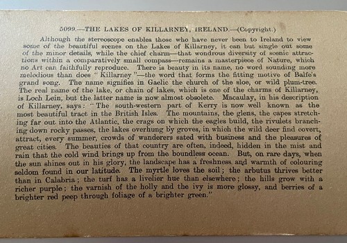 Rare Melbourne George Rose Stereographic Photo The Lakes of Killarney Ireland - Picture 5 of 5