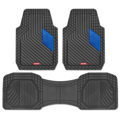 MetallicGuard Car Floor Mats Full Set with Blue Metallic Heel Pad eBay