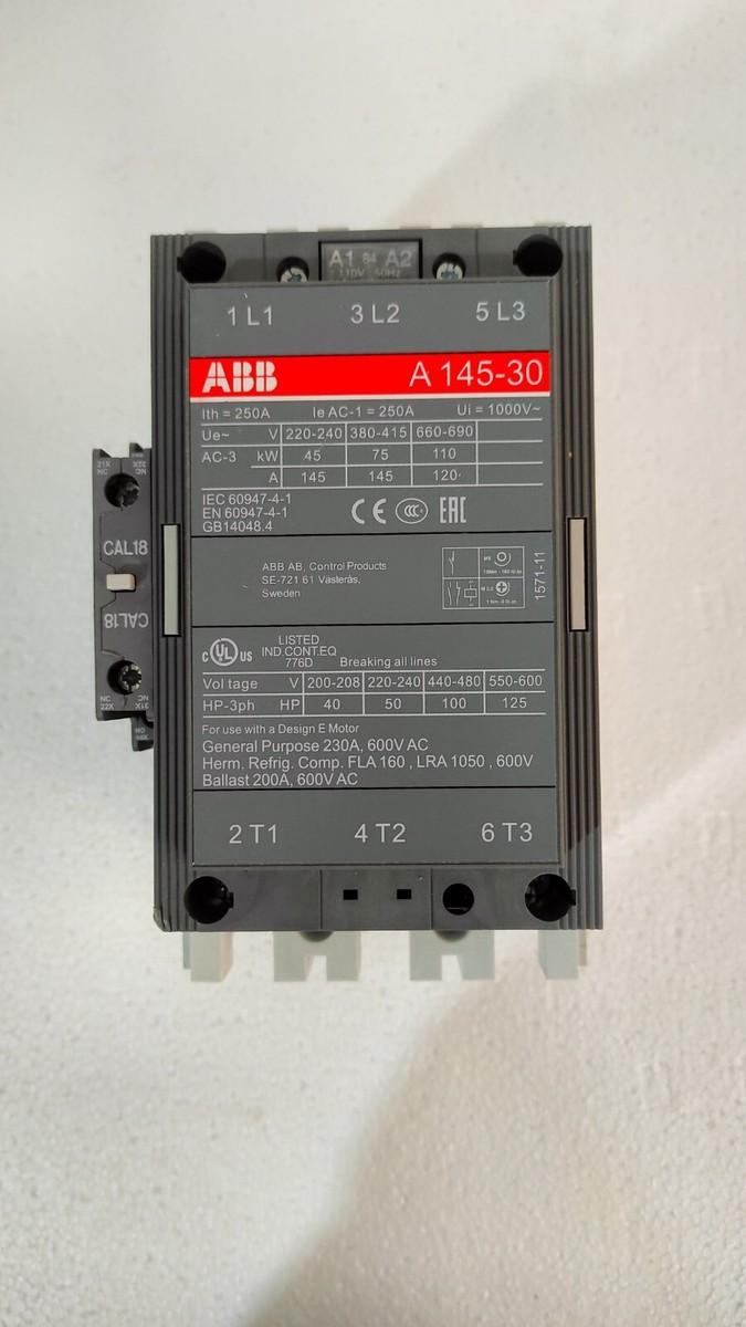 ABB a145-30 / A145-30 Contactor 220-230V 50Hz / 230-240V ABB a145-30 / A145-30 Contactor 220-230V 50Hz / 230-240V