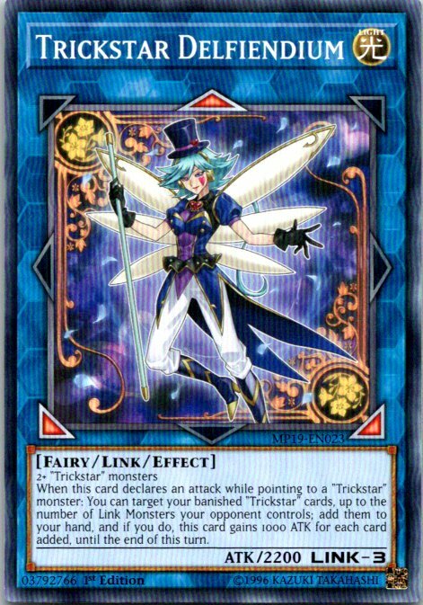 yugioh trickstar cards Trickstar Delfiendium MP19-EN023 Yu-Gi-Oh! Card Light Play 1st Edition