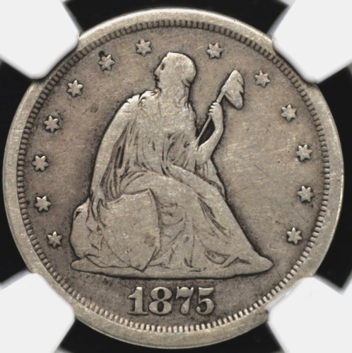 1875 S TWENTY CENT PIECE NGC CHOICE VG 10 NICE AND NATURAL LIGHT COINGREY SILVER