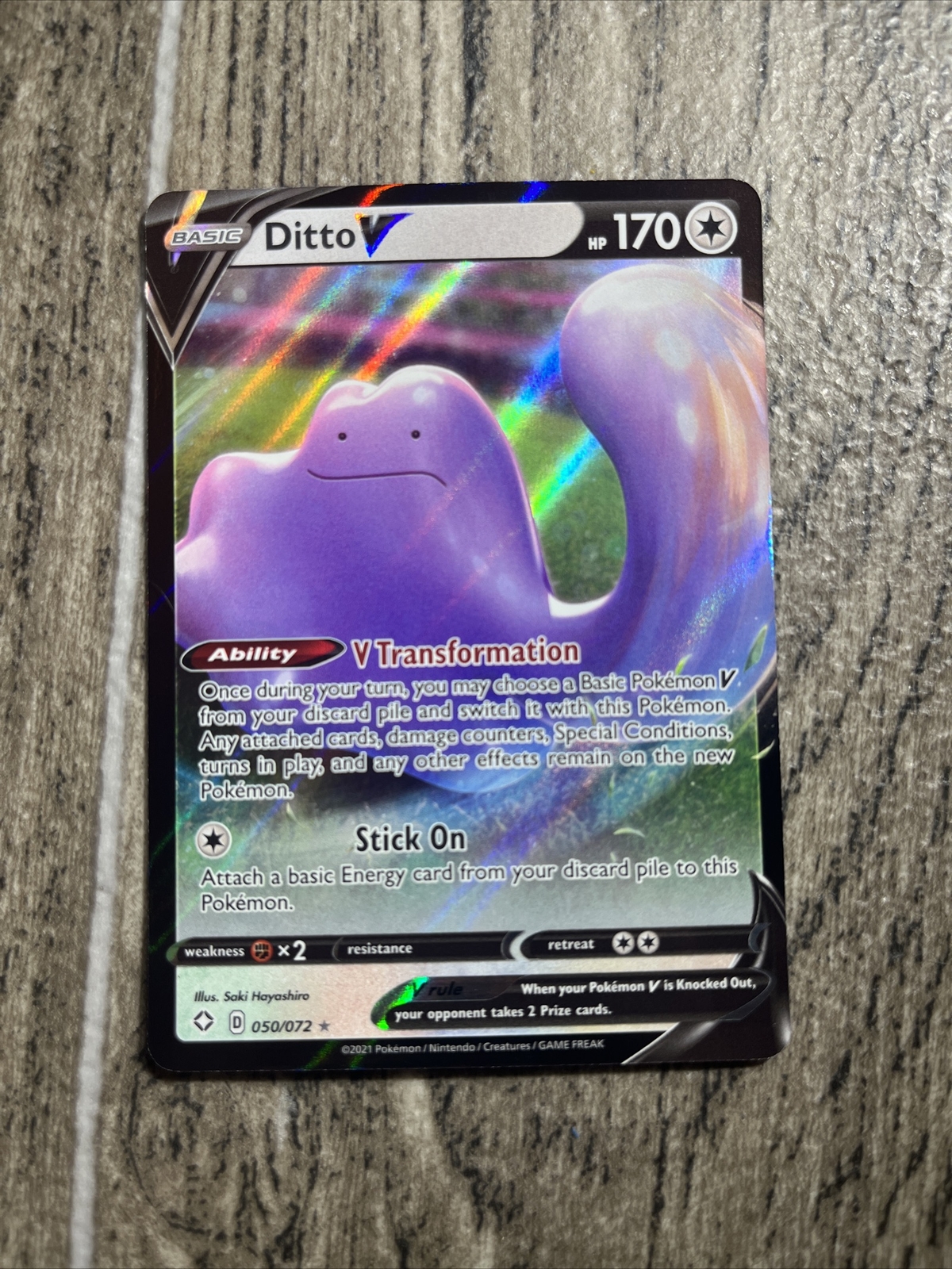Pokémon Card - Ditto V - 50/72 - MINT - Shining Fates