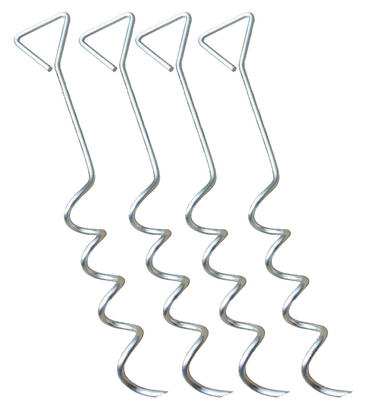 Hay Tarp Spiral Anchor Pins 16" Ground Stake (4 Pack) Distintec