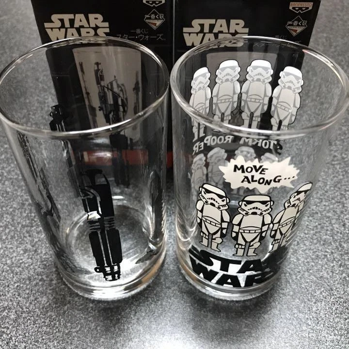 Star Wars Glass Cup 2 Set Clear 11cm Ichiban Kuji Box Disney Limited Banpresto