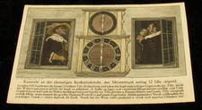 Antique Ernst Geissendorfer Original Postcard Print 12:30 Drinking Ritual German