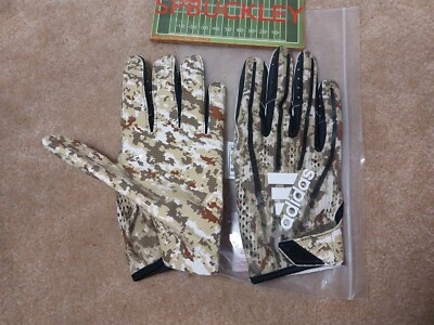 ADIDAS NFL ADIZERO 7.0 RECEIVER FOOTBALL GLOVES, CAMO STS SALUTE TO SERVICE