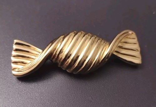Spilla vintage Judith Leiber Candy Twist tono oro - Foto 4 di 9