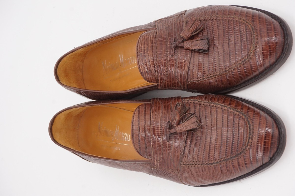 Neiman Marcus Dark Brown Genuine Lizard Tassel Loafers Neiman Marcus Genuine Lizard Men main image 2