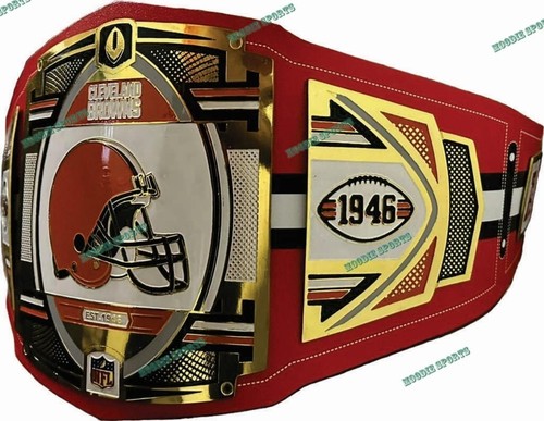 Cleveland Browns NFL Championship replica Title 2mm Brass Plated Adult Size Belt - Picture 3 of 4