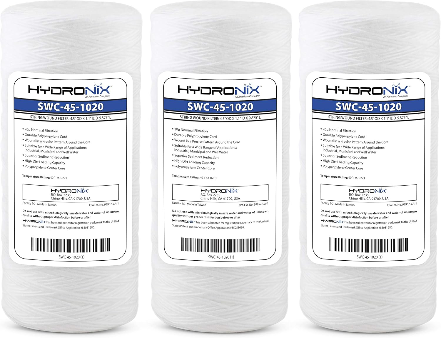 HX-SWC-45-1020/3 Universal Whole House Sediment String Wound Water Filter Cartridge