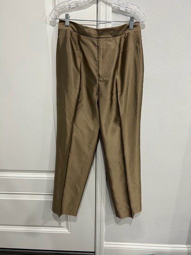 I.N.C. Petite Tan Satin Shiny Two Piece Suit Blazer Pants Set - Picture 6 of 12