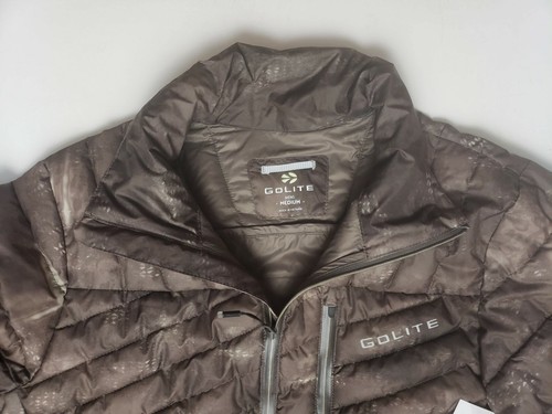 GoLite Mens Brown Cavern Camo ReGreen Puffy Zip Winter Outdoor Jacket Size M - Picture 2 of 3