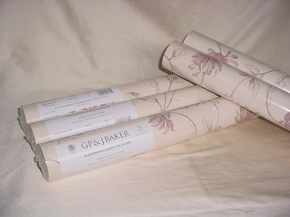 Brunschwig & Fils BW45014 Honeysuckle Mauve Ivory Floral Wallcovering Wallpaper - Image 3 of 4