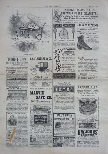 1881 Harper's Weekly Journal Magazine May 28, New York Water Supply, Thomas Nast - Bild 7 von 7