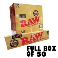 Full Box of 50 RAW Cigarette Rolling Paper Classic Kingsize Slim Free P&P £17.35