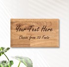 Personalised Custom Wooden Sign Plaque Ornament Engraved Text Ash Gift 10 Fonts