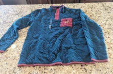 Hurley Men's Middleton Quilted 1/4 Snap Fleece Long Sleeve Armored Navy Blue L