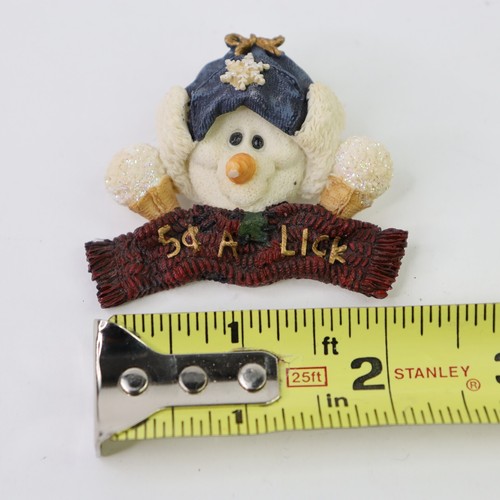 Boyds Bears & Friends Folkwear Snowman Pin Brooch 5 Cents a Lick #26316 Vintage - Bild 2 von 5