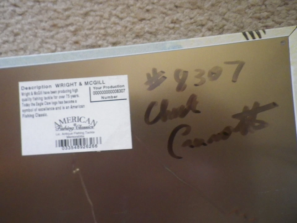Ограниченная копия Wright & McGill Co рыболовные приманки Денвер CO металлический знак #8307 подписанный - Изображение 4 из 4