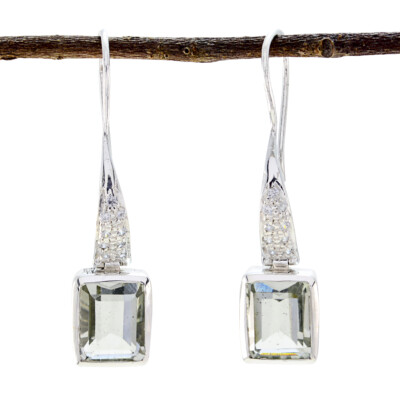 Green Beauty Adorns Your Ears With Green Amethyst Silver Earrings