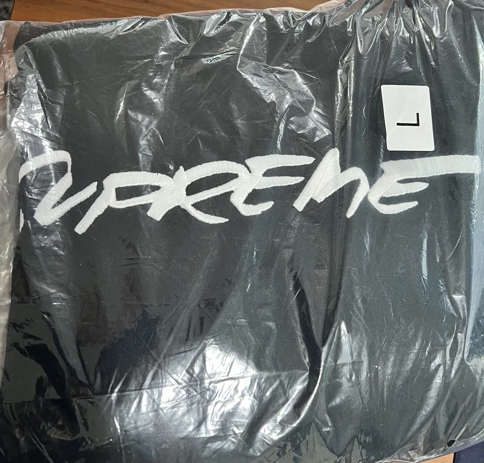 Felpa nera con cappuccio Supreme Future logo ricamato L felpe stile top