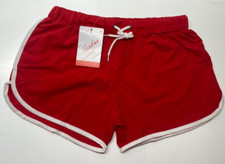Womens Active Gym Running Drawstring Shorts RED Size Medium 25in