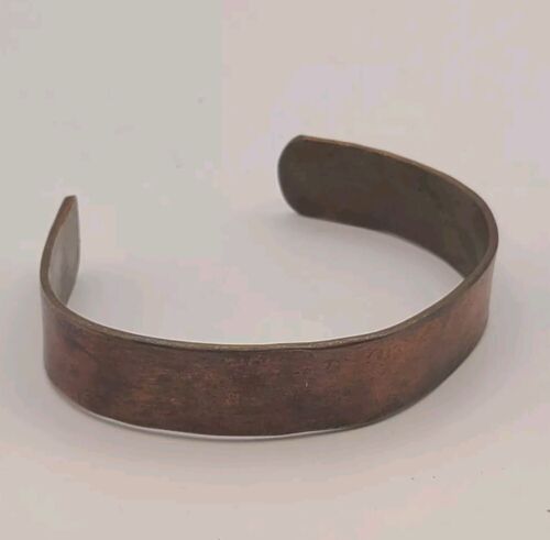 Vtg Estate Solid Copper Cuff Bracelet Band Handmade Smooth Finish Natural Patina