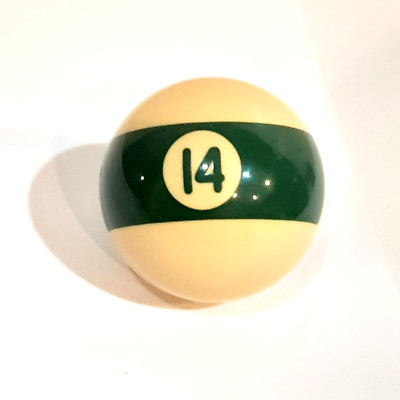 VINTAGE REPLACEMENT #14 STRIPED  BILLARD POOL BALL 2 1/4'' STANDARD REGULATION