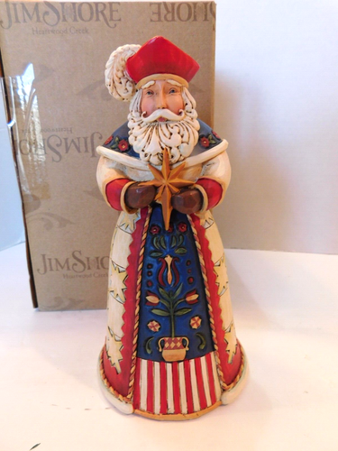 Estatuilla de Jim Shore Santa Claus Polonia Gwiazdor esmalte con caja original - Imagen 6 de 8