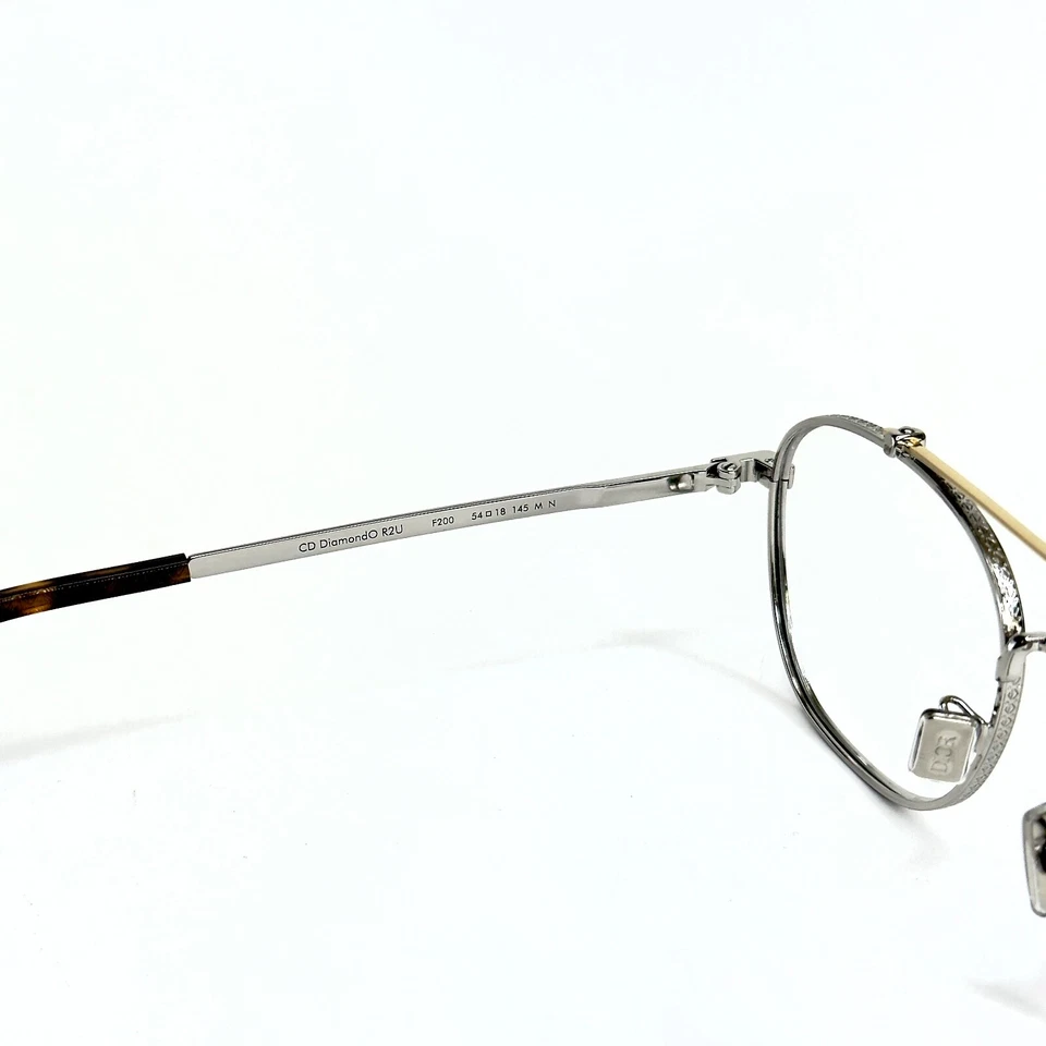 CHRISTIAN DIOR CD DIAMONDO R2U Oro Plata Metal Gafas 54mm DM50086U DIAMANTE Foto 2 de 4