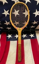 Vintage 1930s NJ Magnan Wood Tennis Racquet National Model Antique Display Nice!