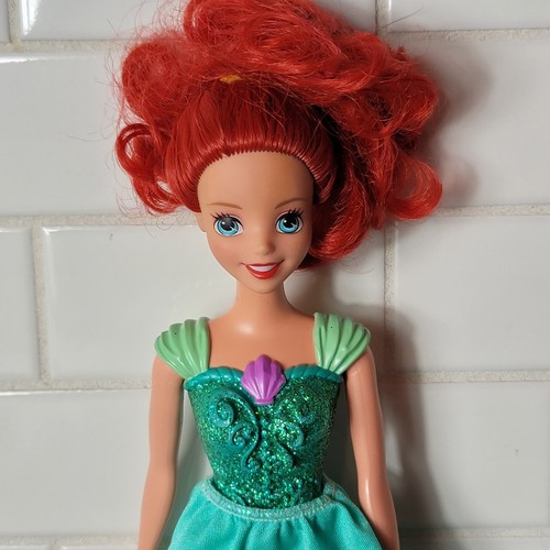 Disney Sparkling Princess Ariel Doll Barbie Mattel Green Dress - Picture 2 of 4