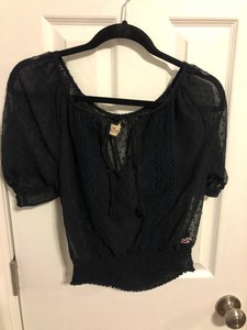 navy sheer top