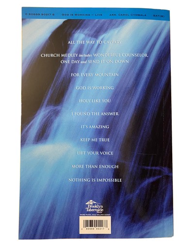 BROOKLYN TABERNACLE CHOIR:LIVE/GOD IS WORKING Choral Book/CD Combo~2000~New - Picture 2 of 2