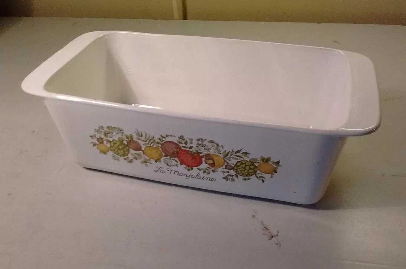 Corning Ware P315B 2 Qt Loaf Pan Spice of Life Baking Bread Dish Casserole 9x5x3