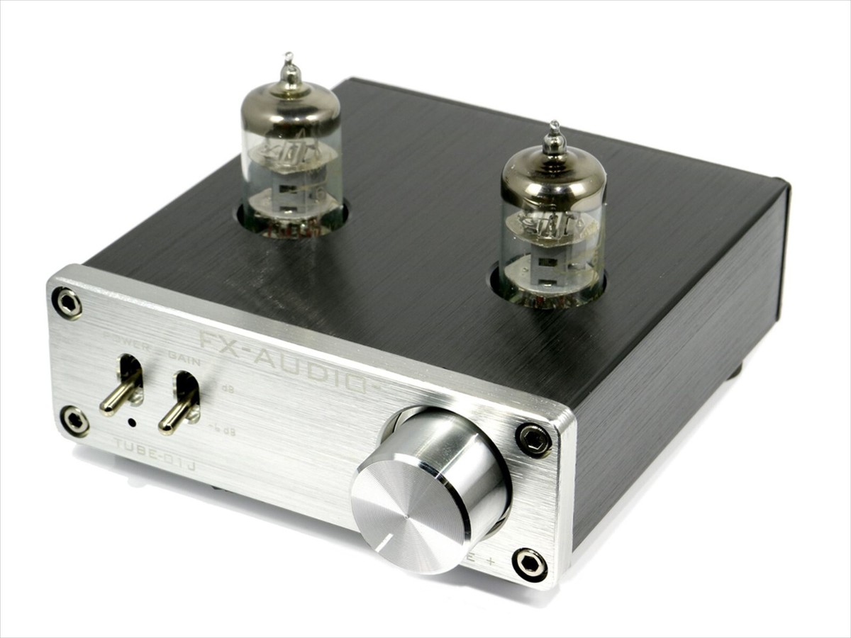 美品　fx-audio TUBE-01J Fx-Audio Tube-01J Silver Tube Preamp Amplifier w/Adapter 100