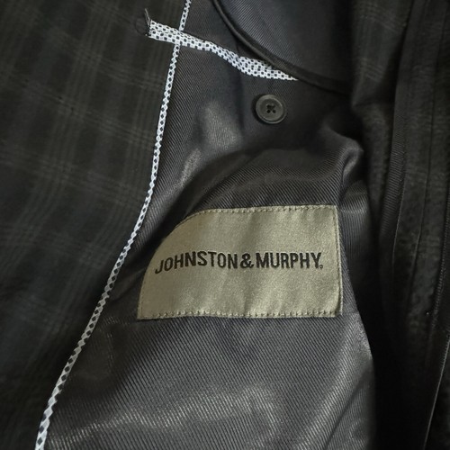 Johnston & Murphy Sport Coat Blazer M 38R Mens Gray Check Cotton Stretch - Picture 11 of 13