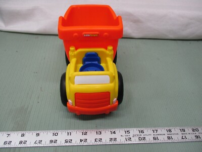 Fisher Price Little People Vehicle Yellow Dump Truck Orange Construction Sounds