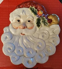 FITZ AND FLOYD CHRISTMAS SANTA CANAPE PLATE Collectible NEW