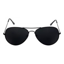 BLACK RETRO VINTAGE SUPER DARK LENS POLICE PILOT UV SUNGLASSES METAL FRAMES