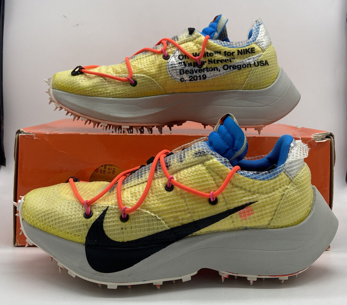 Nike Off White Vapor Street Tour Yellow Black Bone CD8178-700 Womens Size  7.5