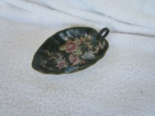 OREINTAL+LOVELY Handpainted  Trinket Dish [LEAF DESIGN]+Gold Trim!!